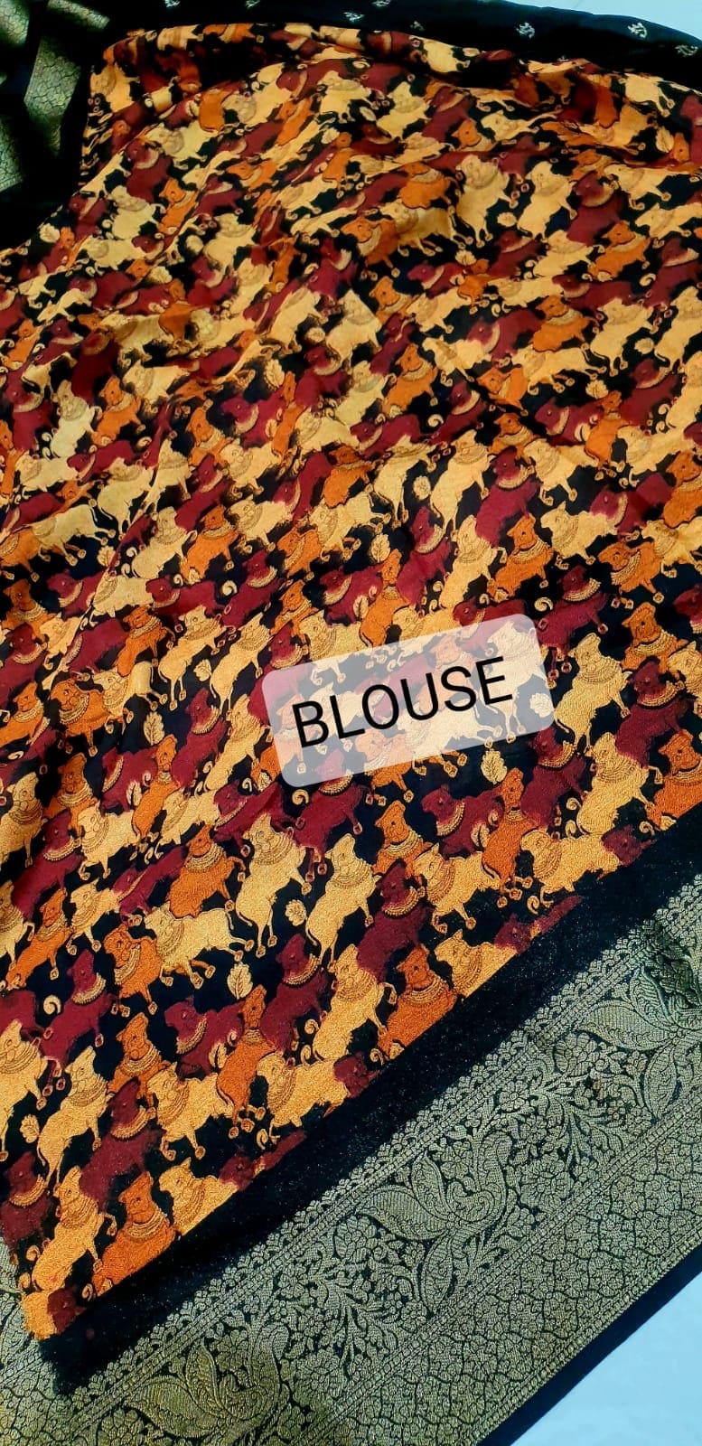 Jute Banarasi black saree