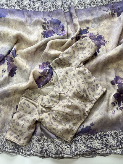 Shimmer organza saree