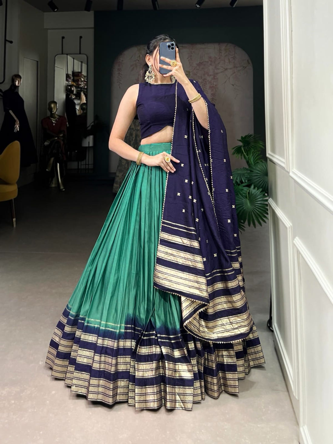 Dual shade lehenga