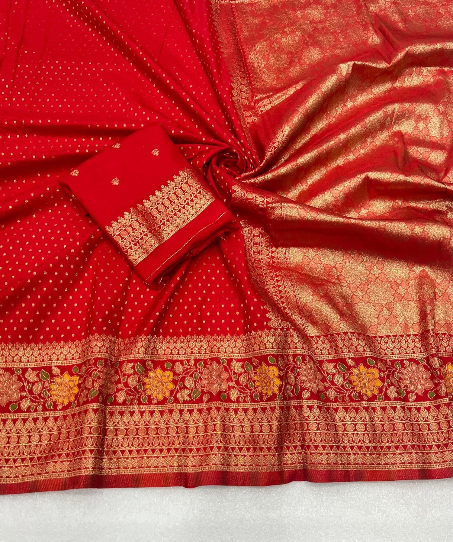 Meenakari Khadi Crep Saree
