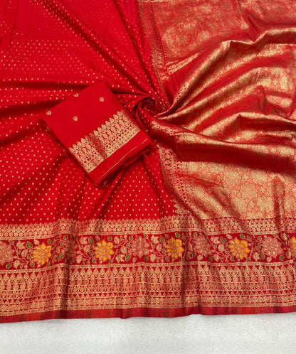 Meenakari Khadi Crep Saree