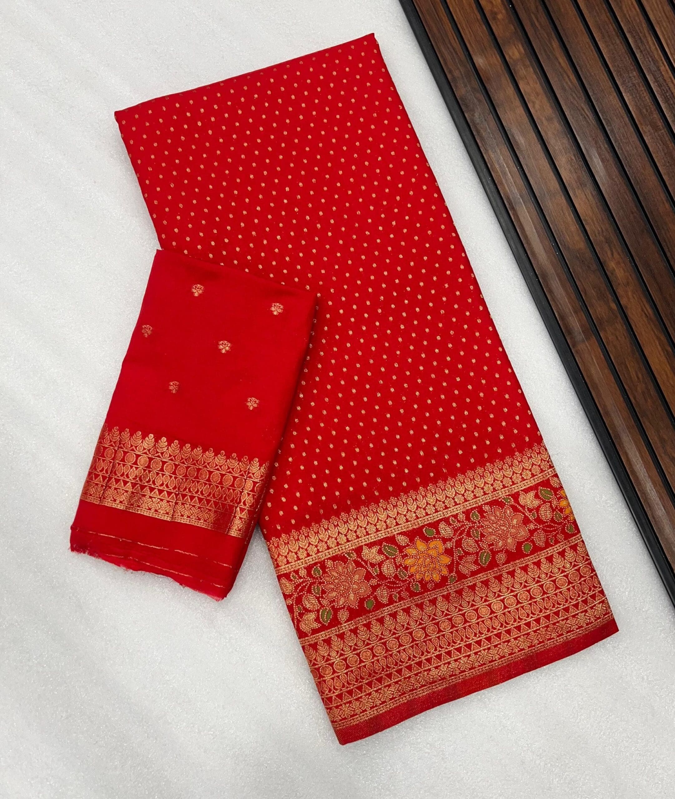 Meenakari Khadi Crep Saree