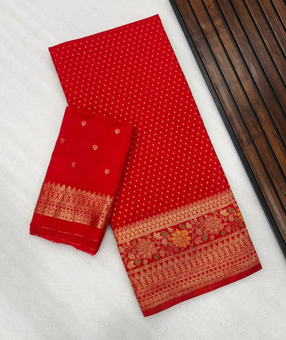 Meenakari Khadi Crep Saree