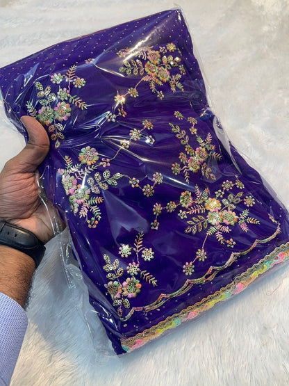 Multi Color lace Sarees