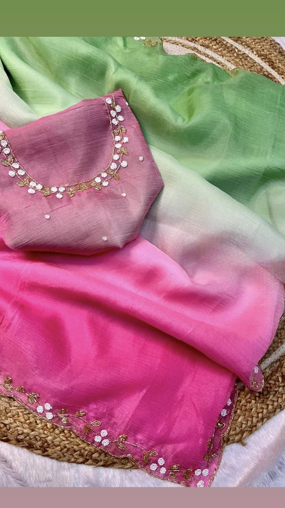 Triple Shaded Party Wear Sarees