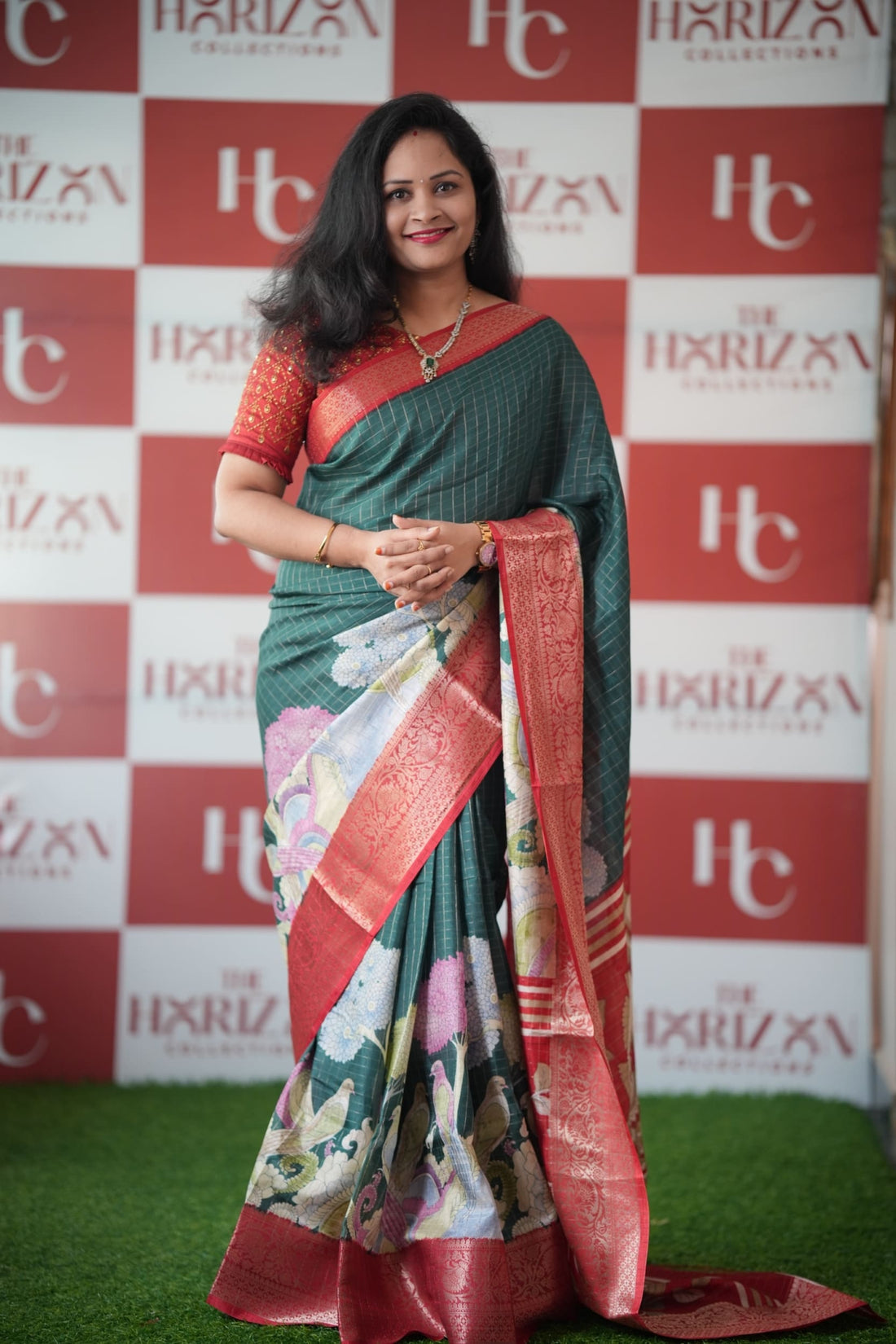 Kalamkari Checks Dola silk