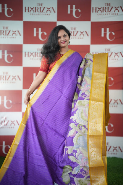 Kalamkari Checks Dola silk