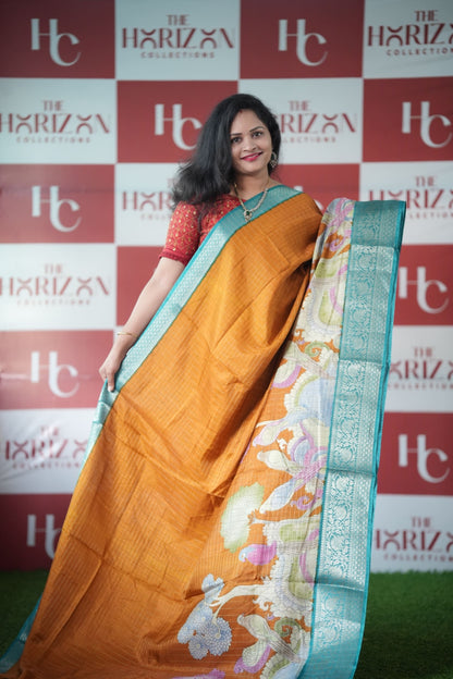 Kalamkari Checks Dola silk