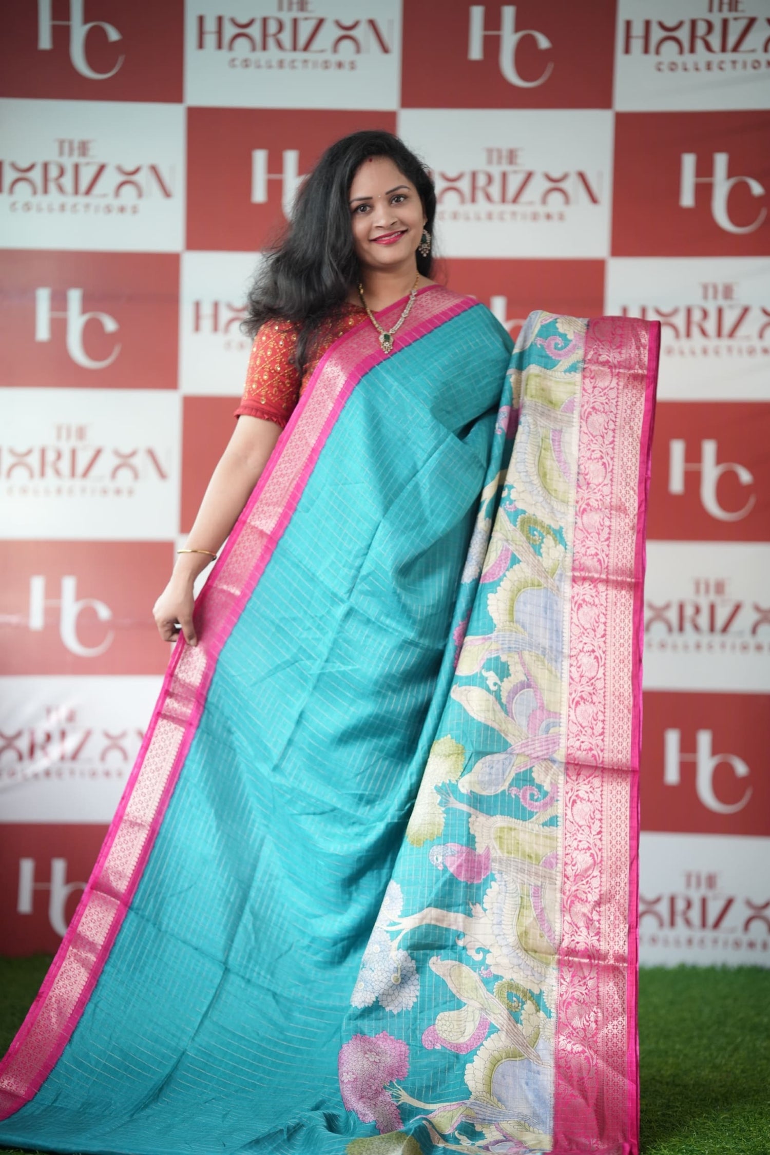 Kalamkari Checks Dola silk