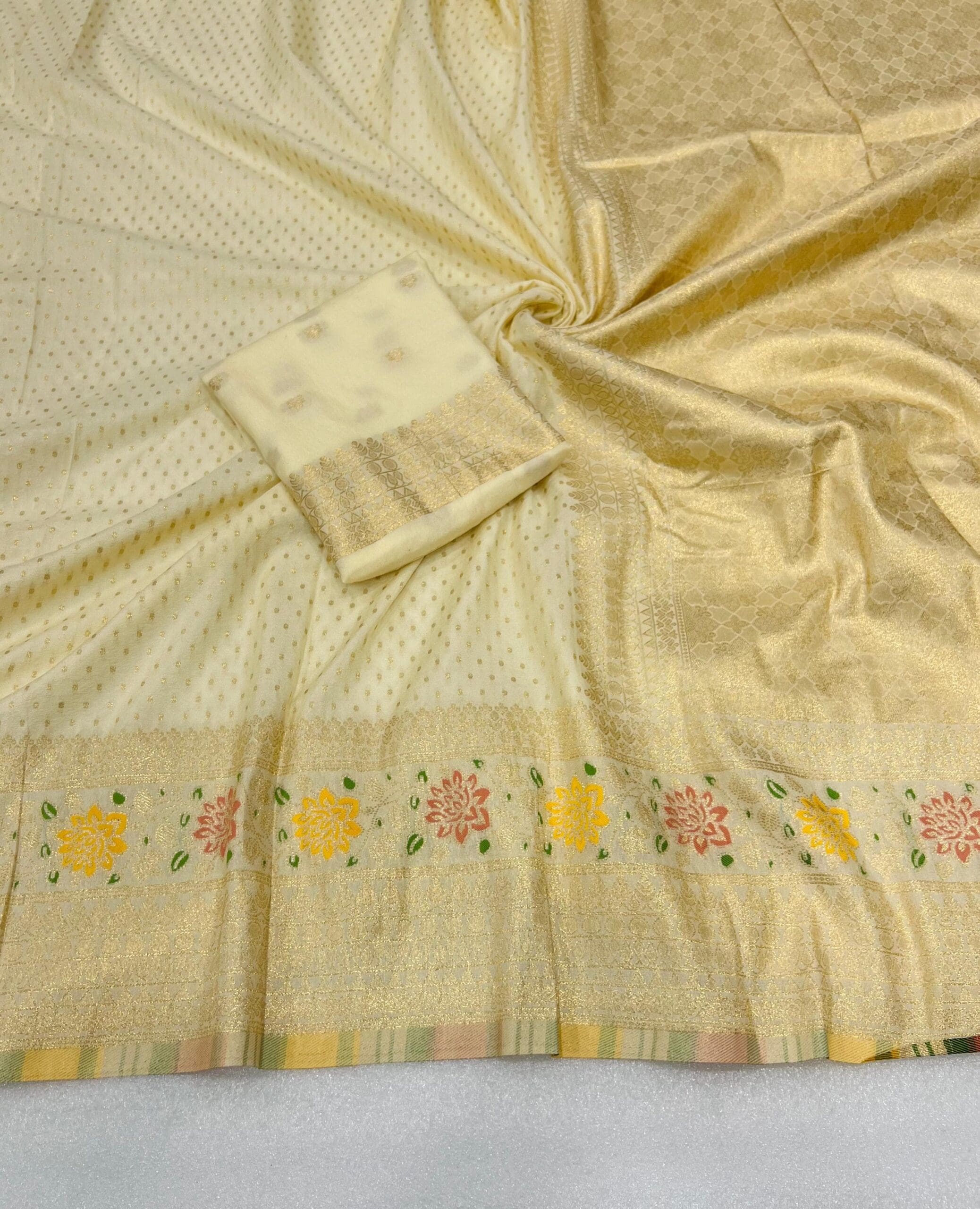 Meenakari Khadi Crep Saree