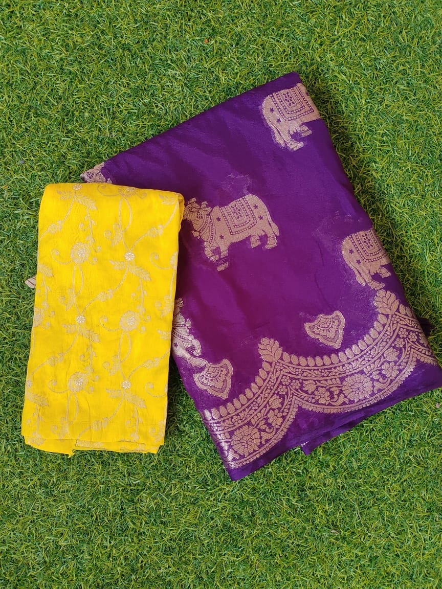 Pichwai Design Banarasi Georgette Saree