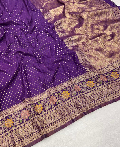 Meenakari Khadi Crep Saree