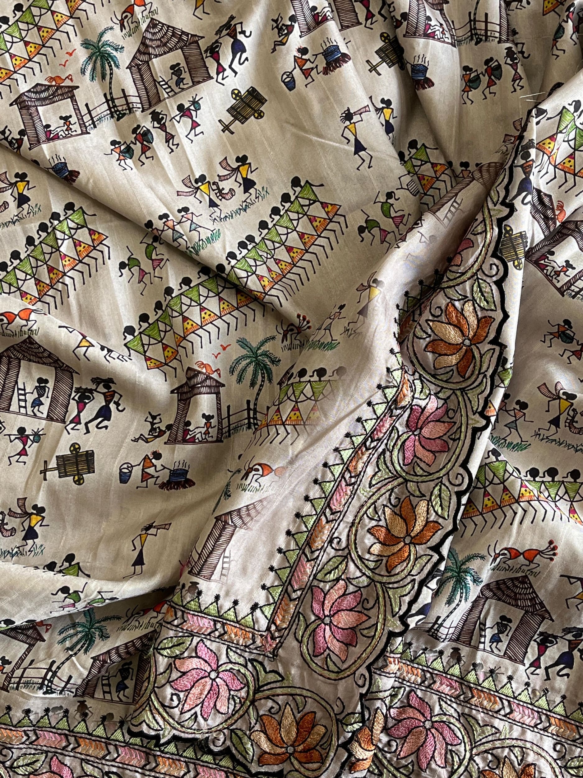 Varli Design Tussar Saree