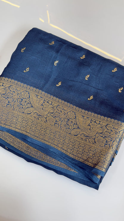 Jute Banarasi black saree