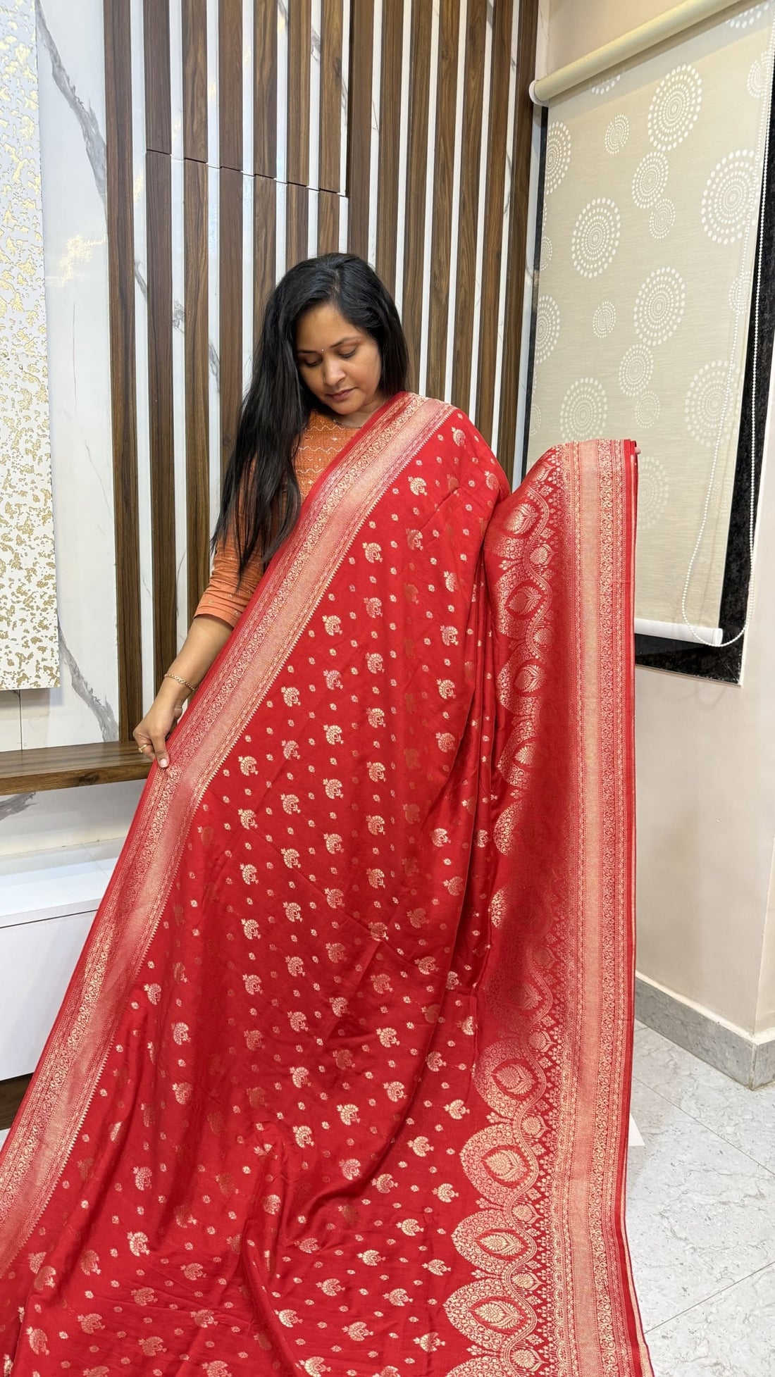 Red Banarasi Georgette Saree