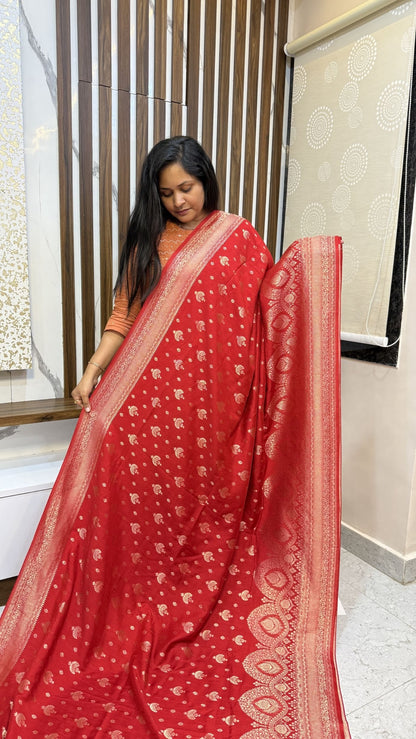 Red Banarasi Georgette Saree
