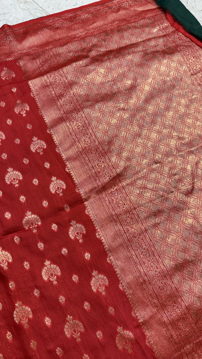Red Banarasi Georgette Saree