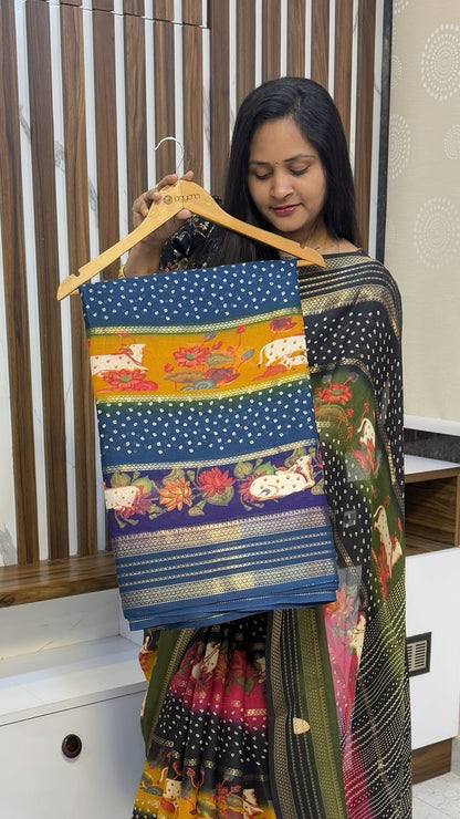 Pichwai Multi Colour saree