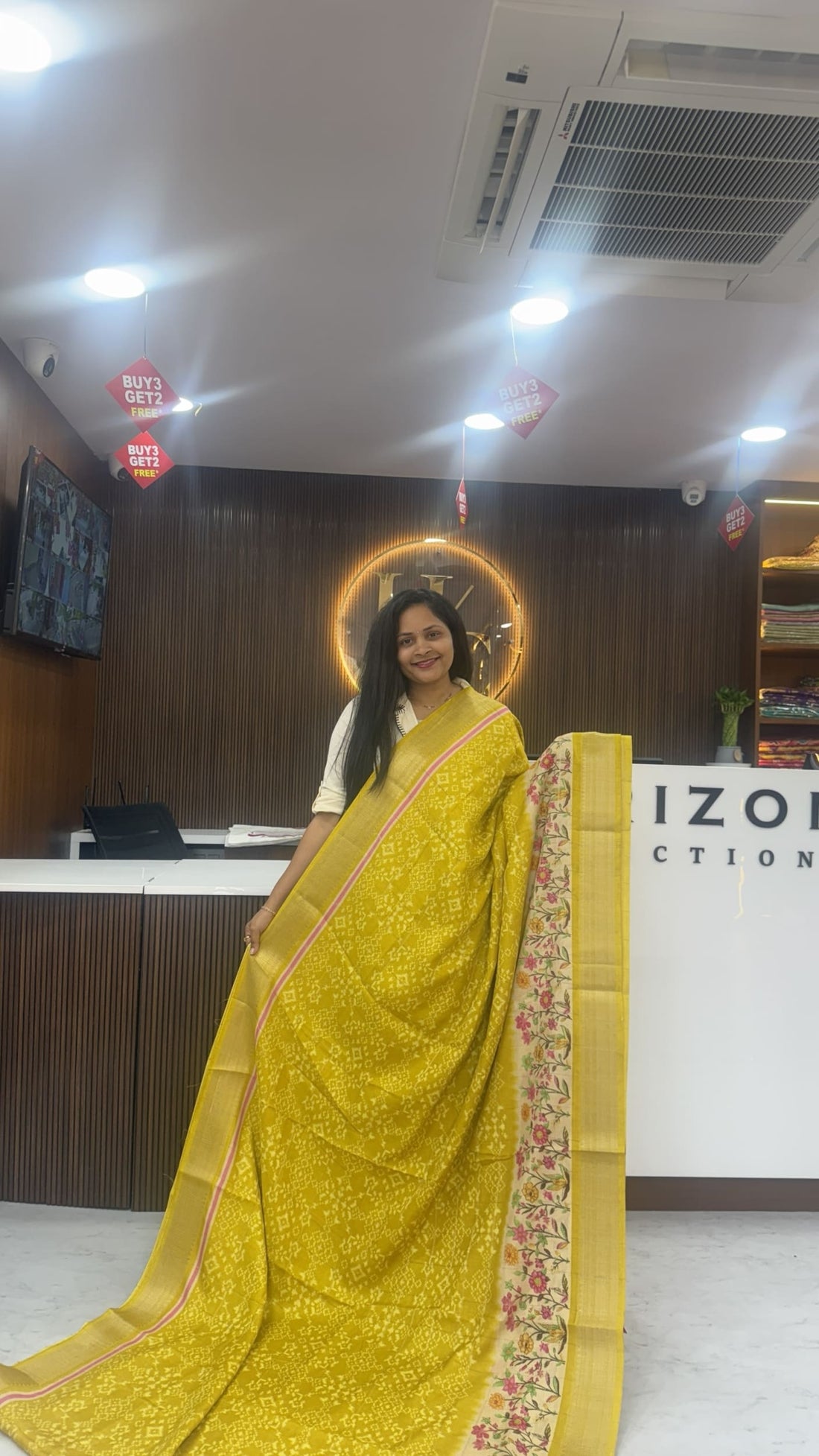 Yellow Fancy Tussar Saree