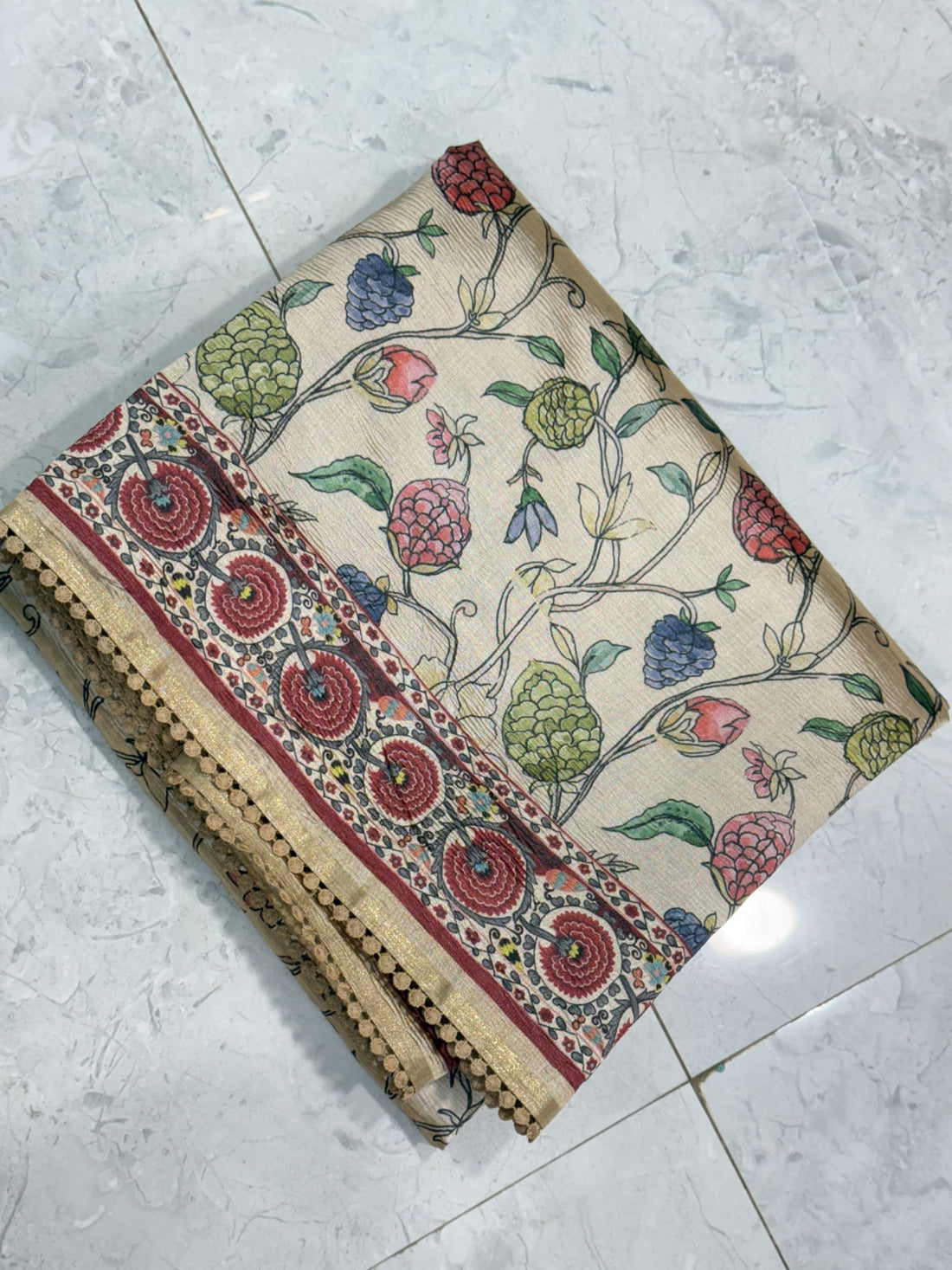 Fancy floral Tussar