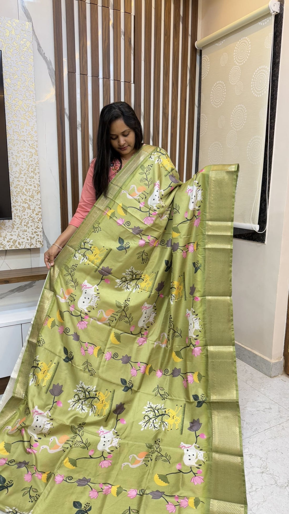 Pichwai Design Jungle Theme Saree