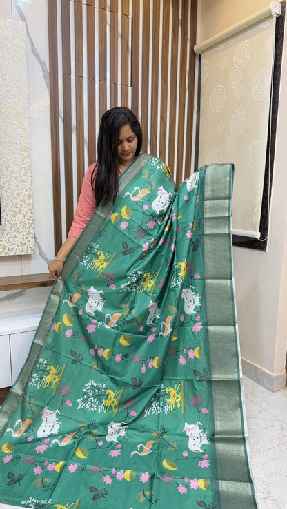 Pichwai Design Jungle Theme Saree