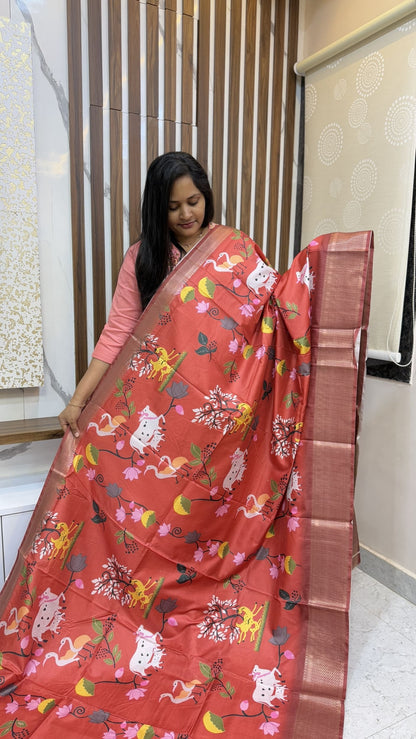 Pichwai Design Jungle Theme Saree