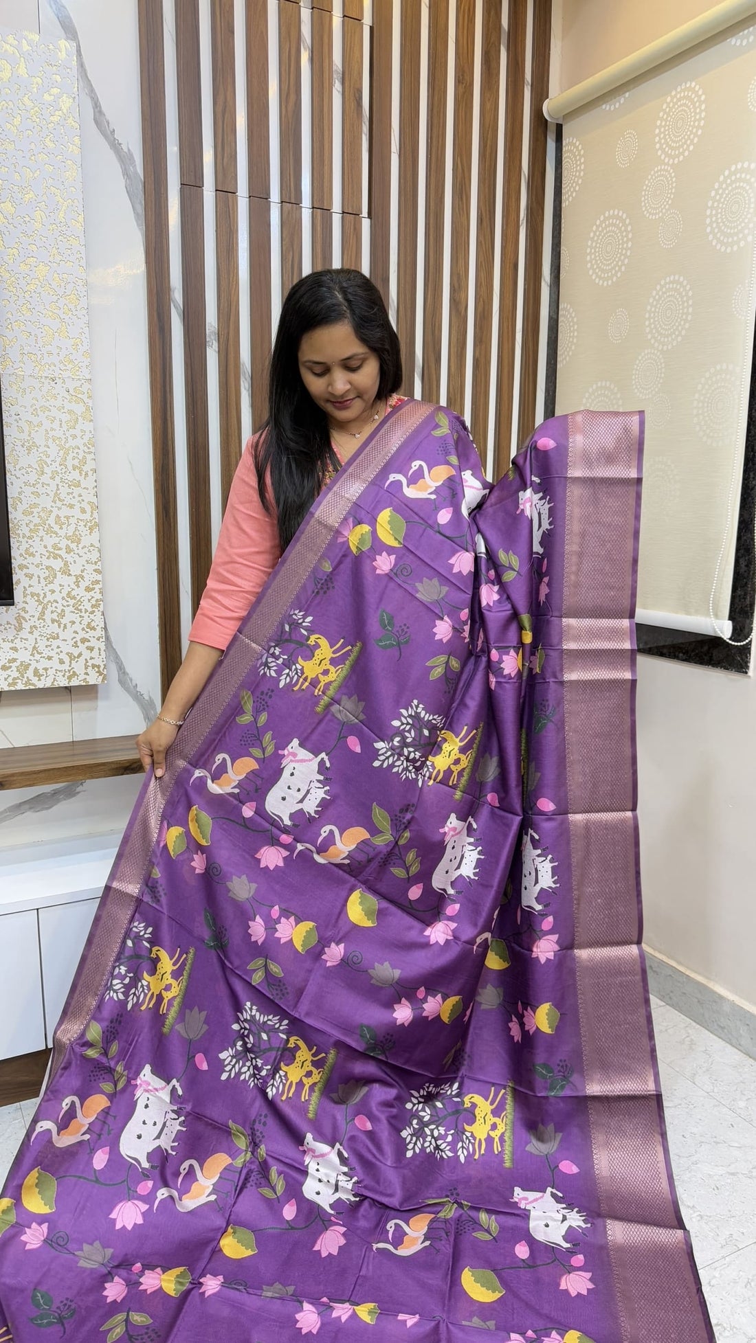 Pichwai Design Jungle Theme Saree