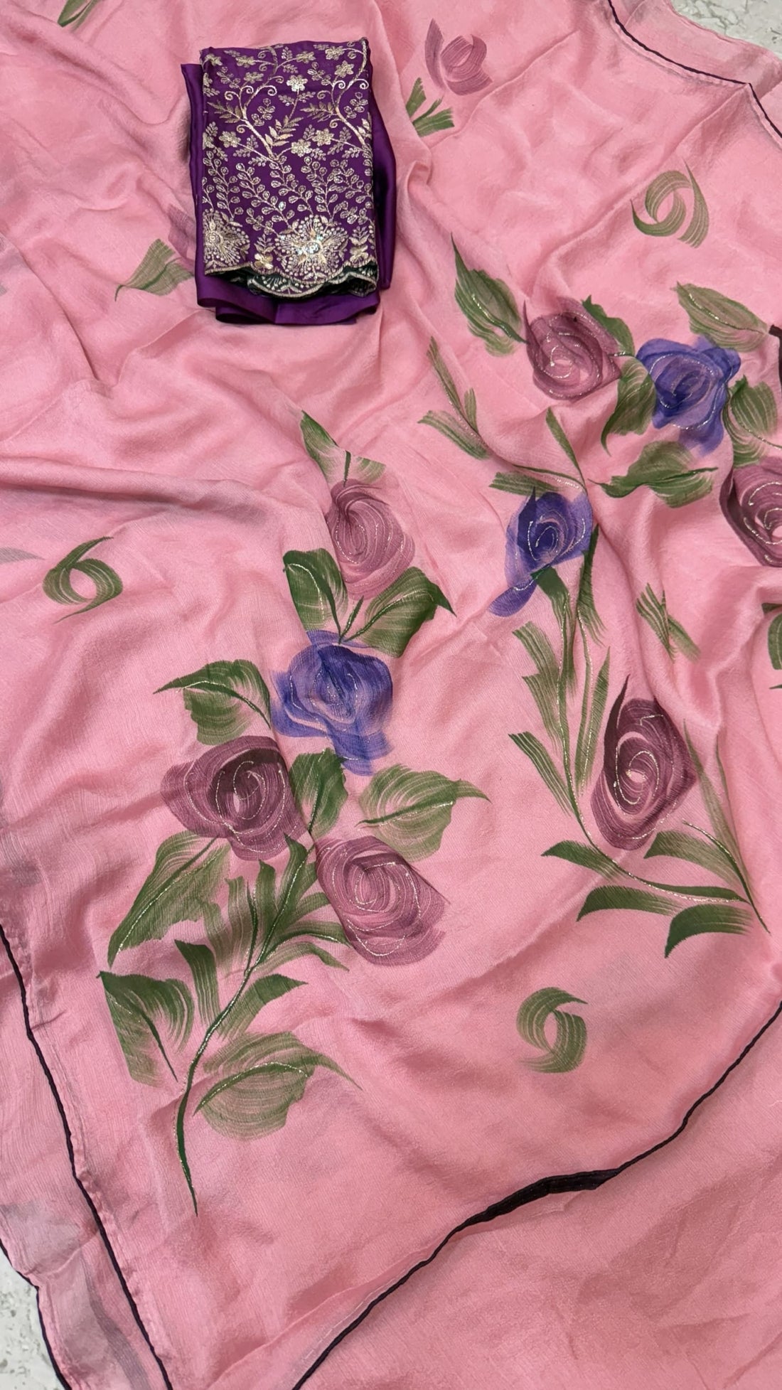 Georgette hand paint designs