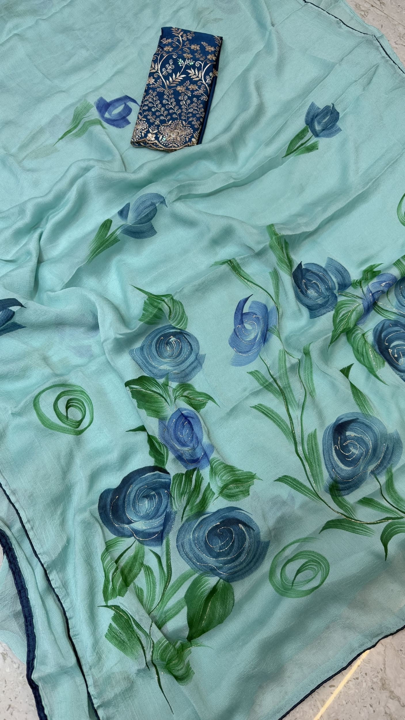 Georgette hand paint designs