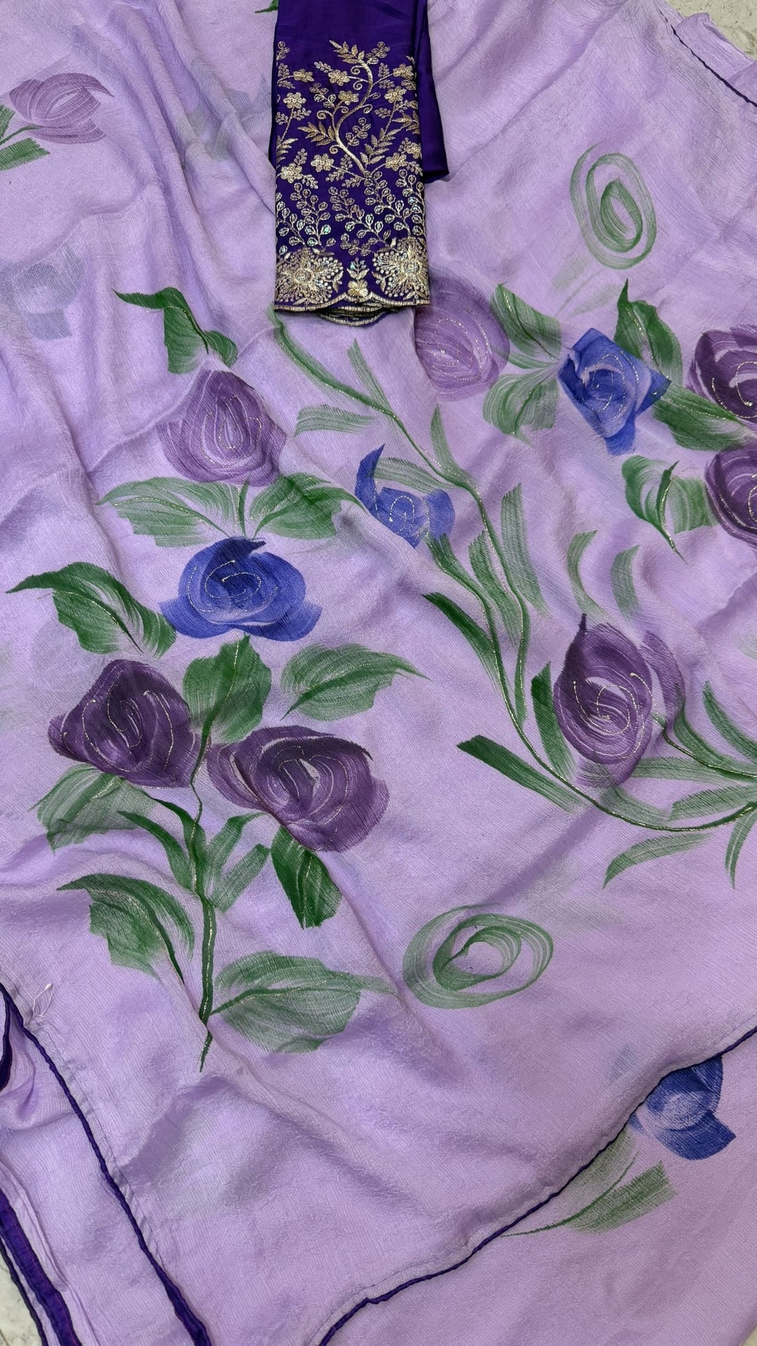 Georgette hand paint designs