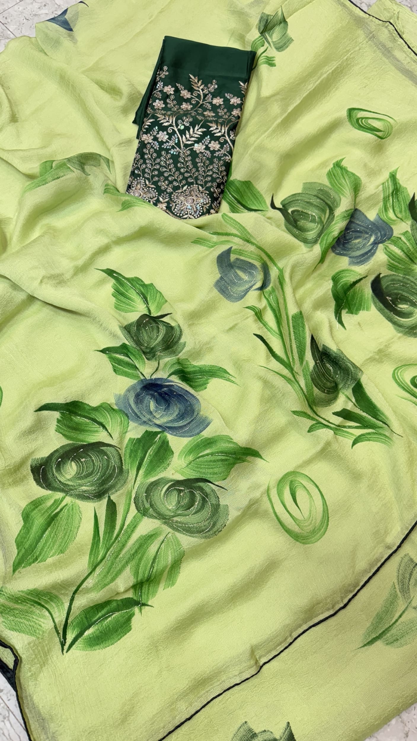 Georgette hand paint designs