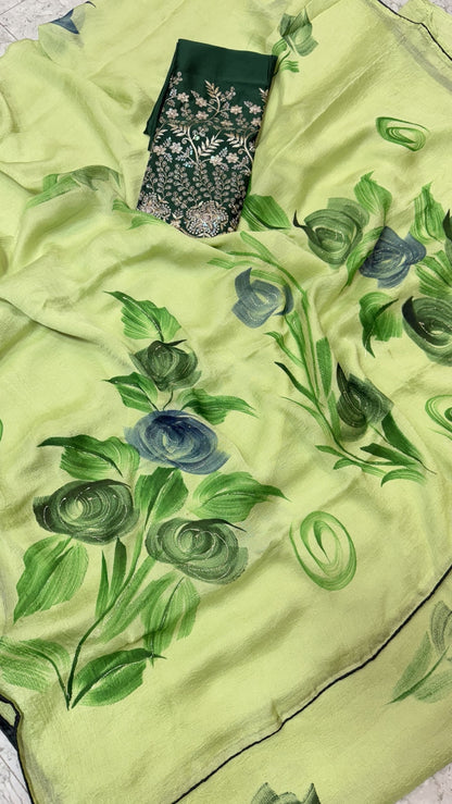 Georgette hand paint designs