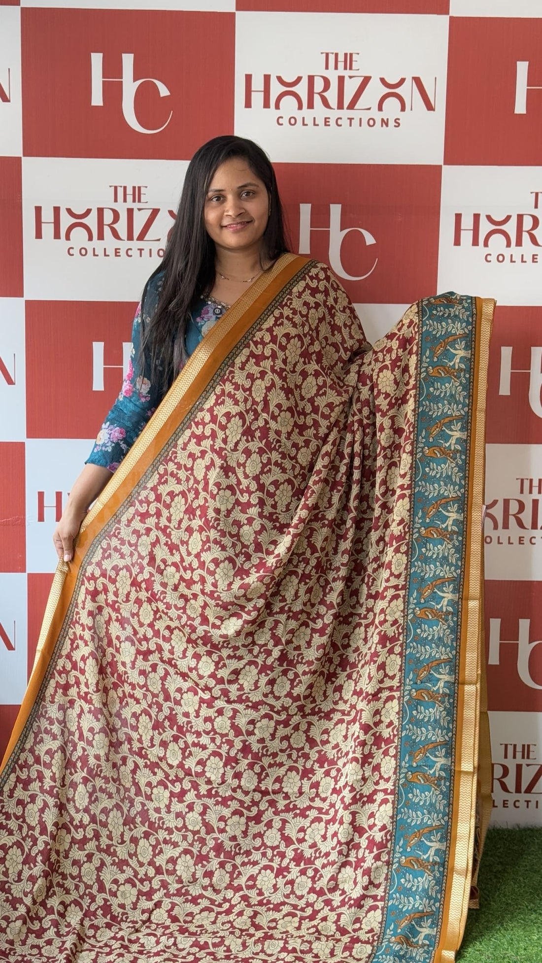 Georgette Kalamkari Saree