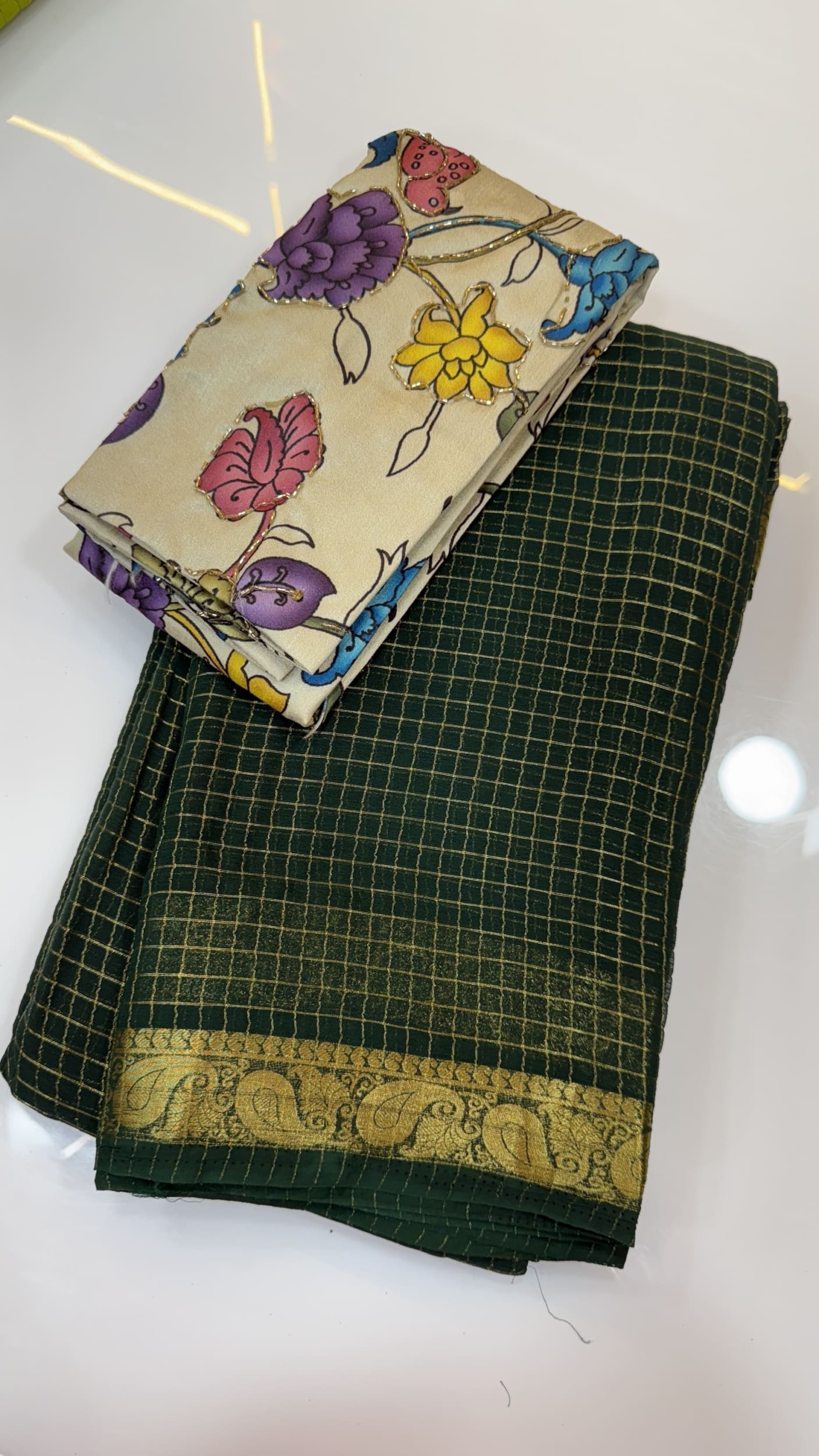 Traditional Georgette chexs sarees
