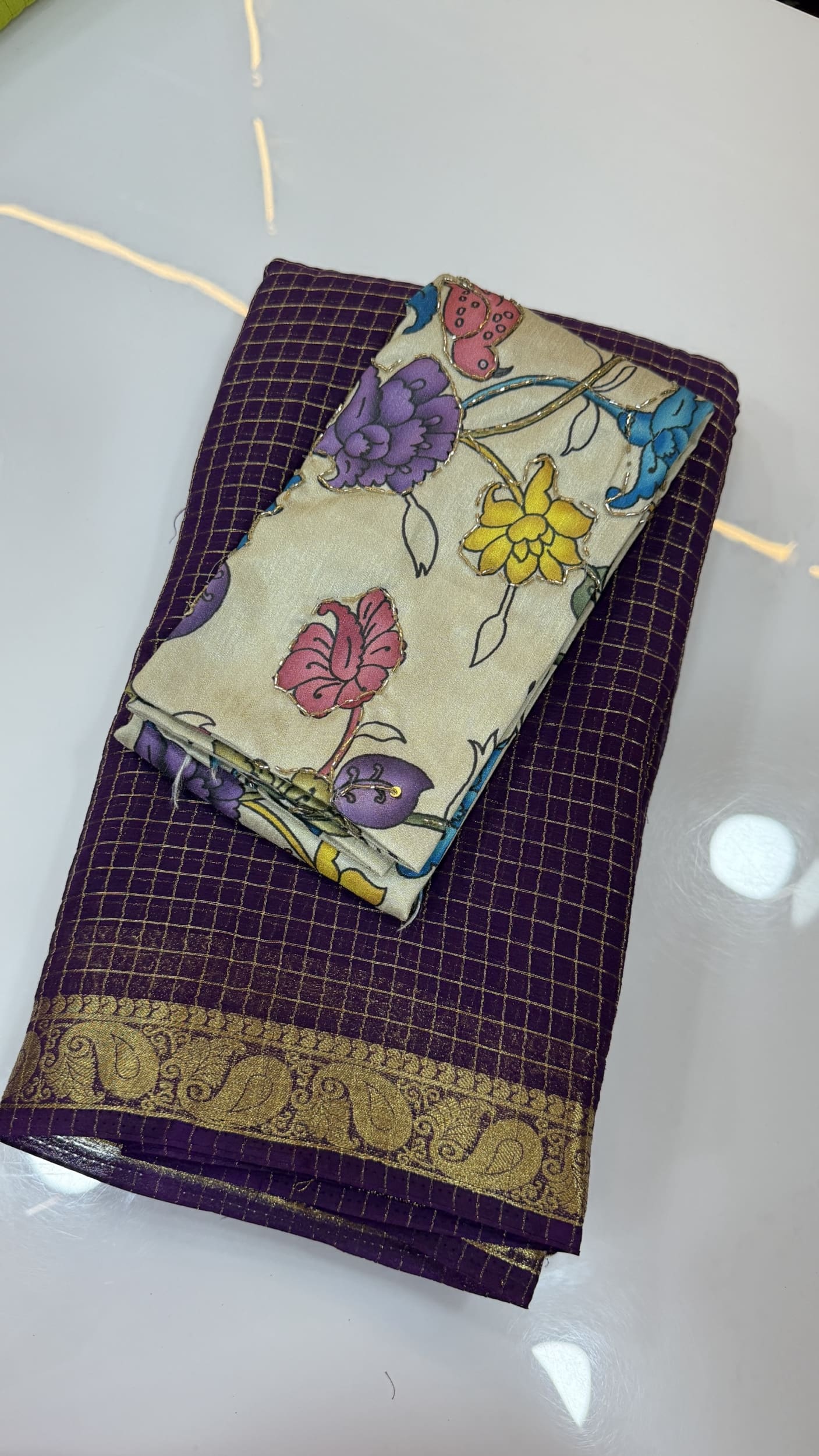 Traditional Georgette chexs sarees