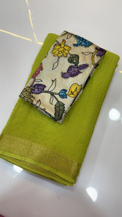 Traditional Georgette chexs sarees
