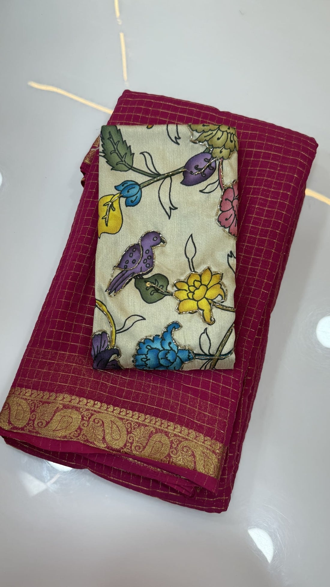 Traditional Georgette chexs sarees