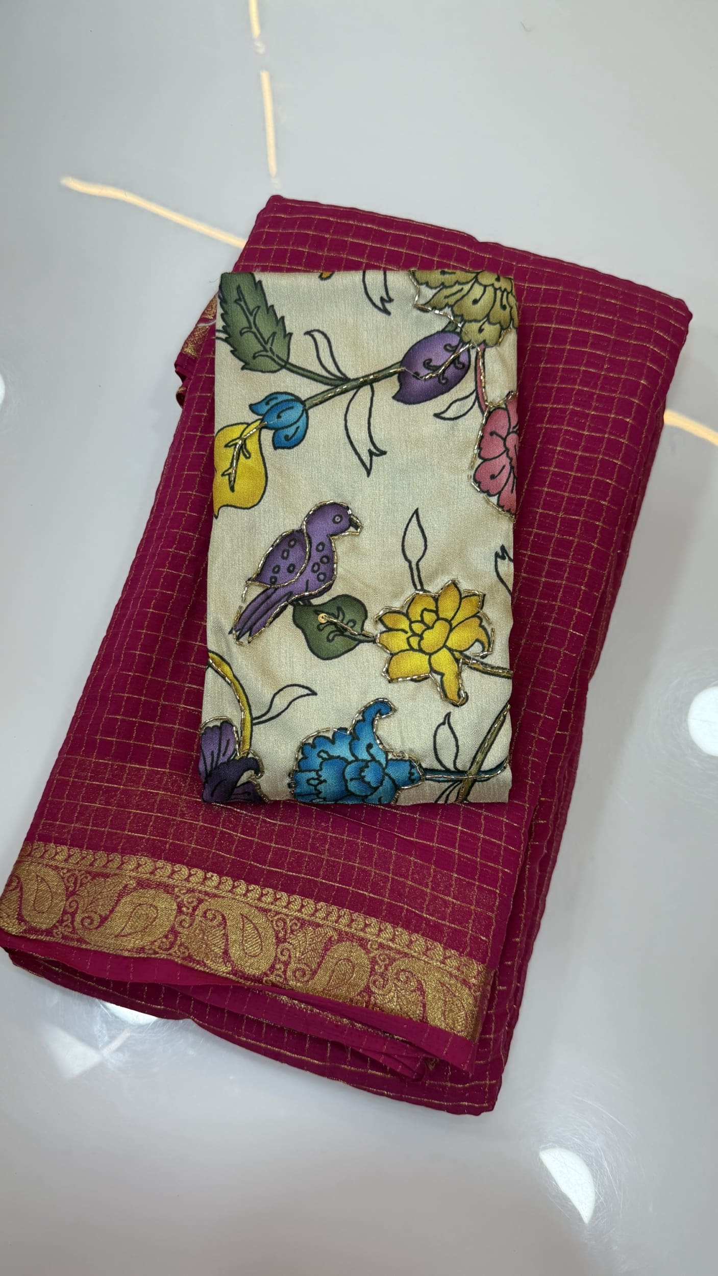Traditional Georgette chexs sarees