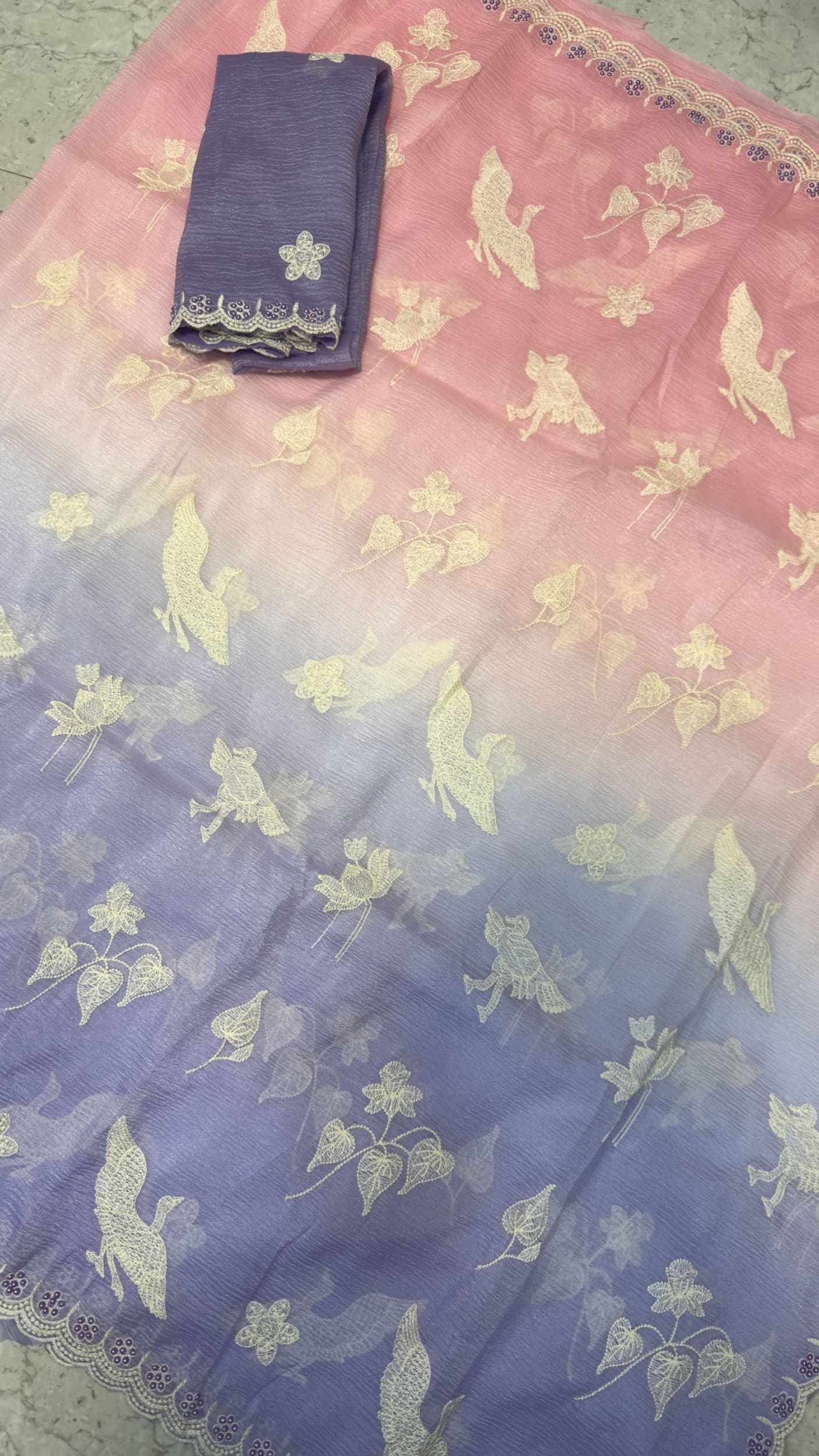 Tussar crush party wear saree