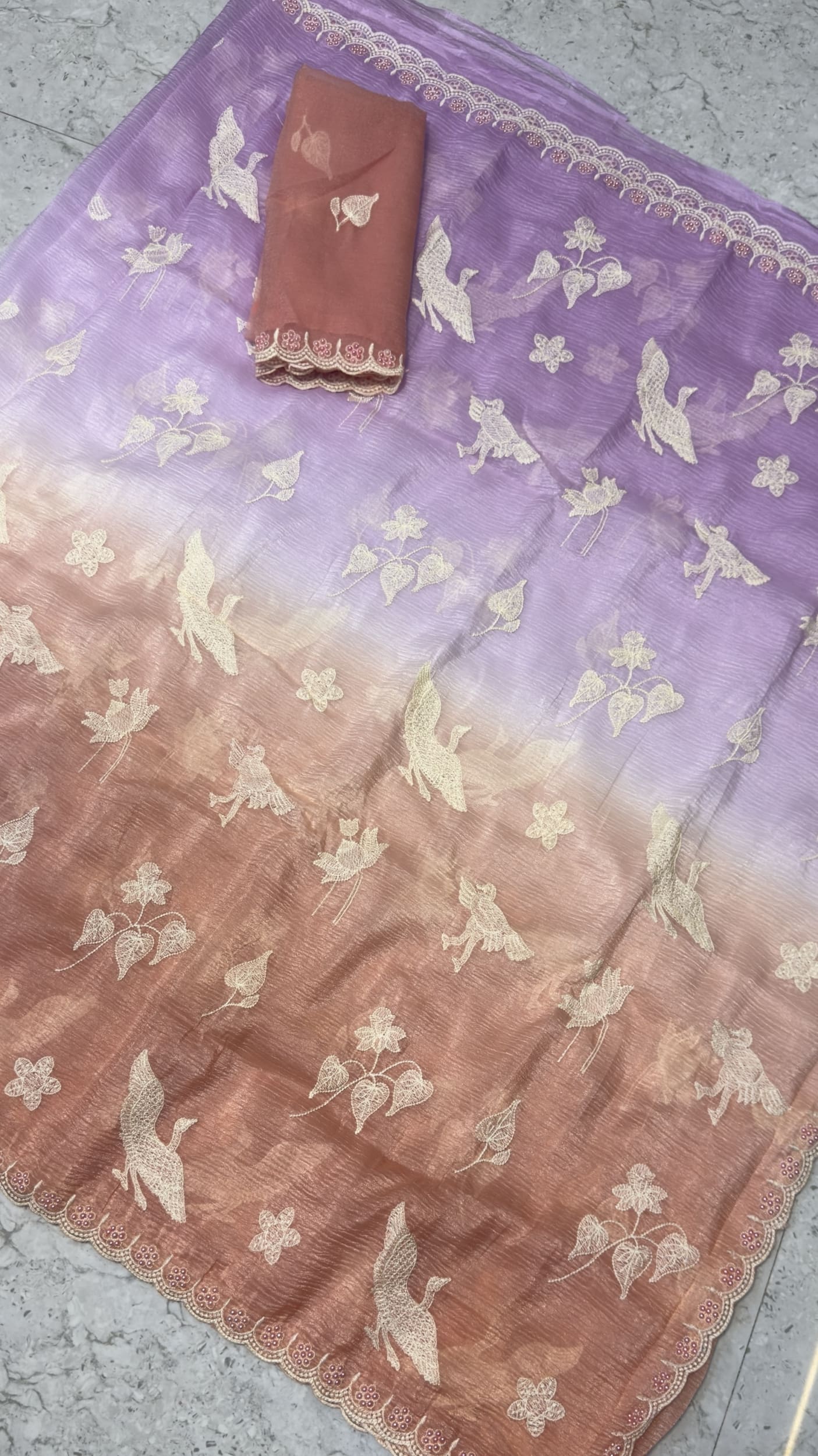Tussar crush party wear saree