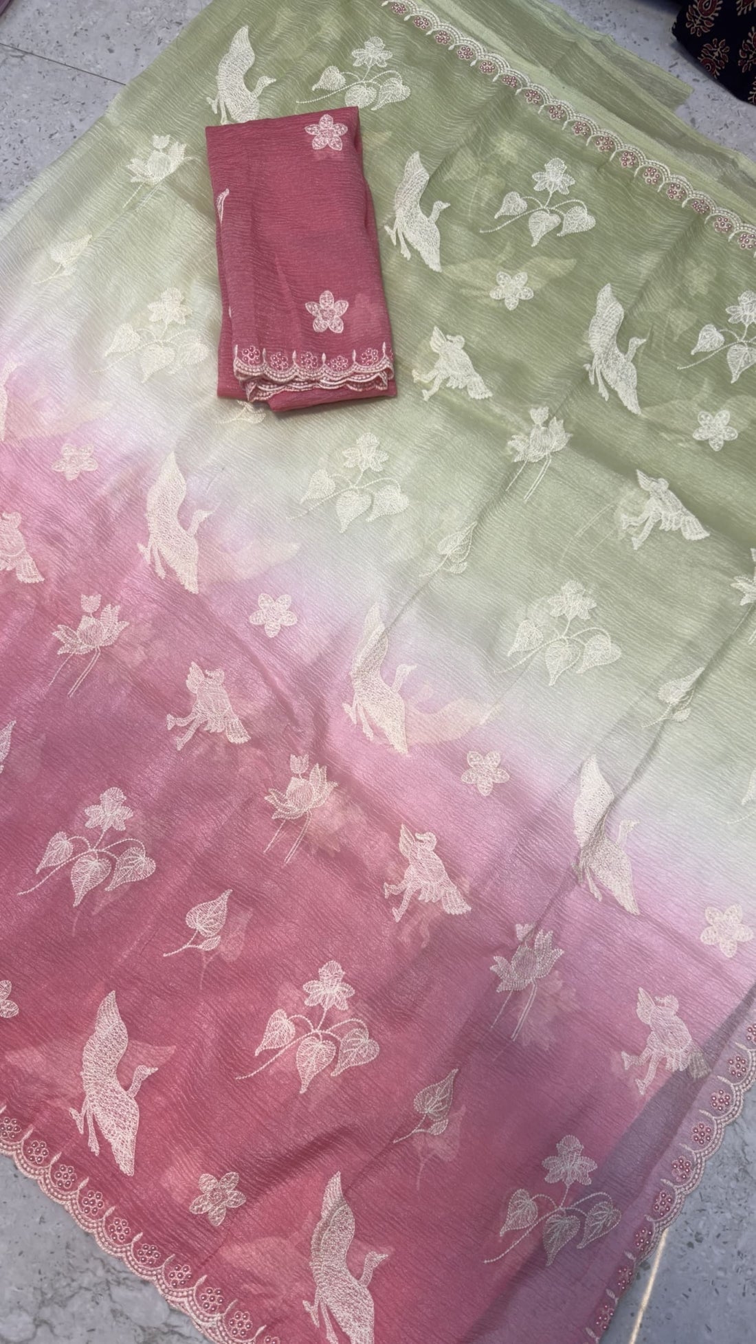 Tussar crush party wear saree