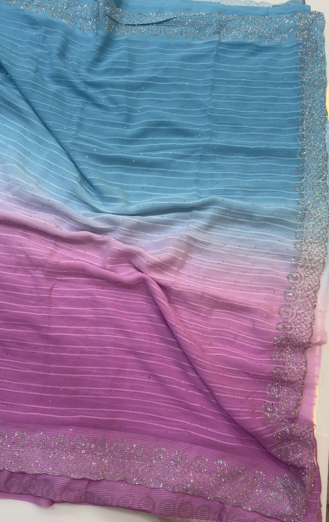 Dual shade party wear saree