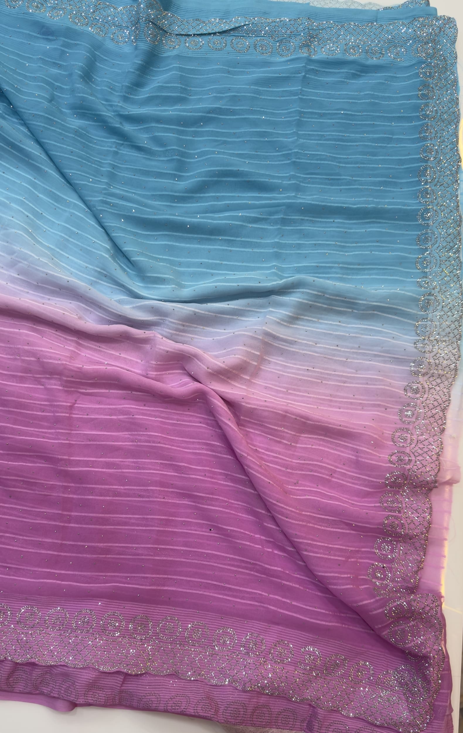 Dual shade party wear saree