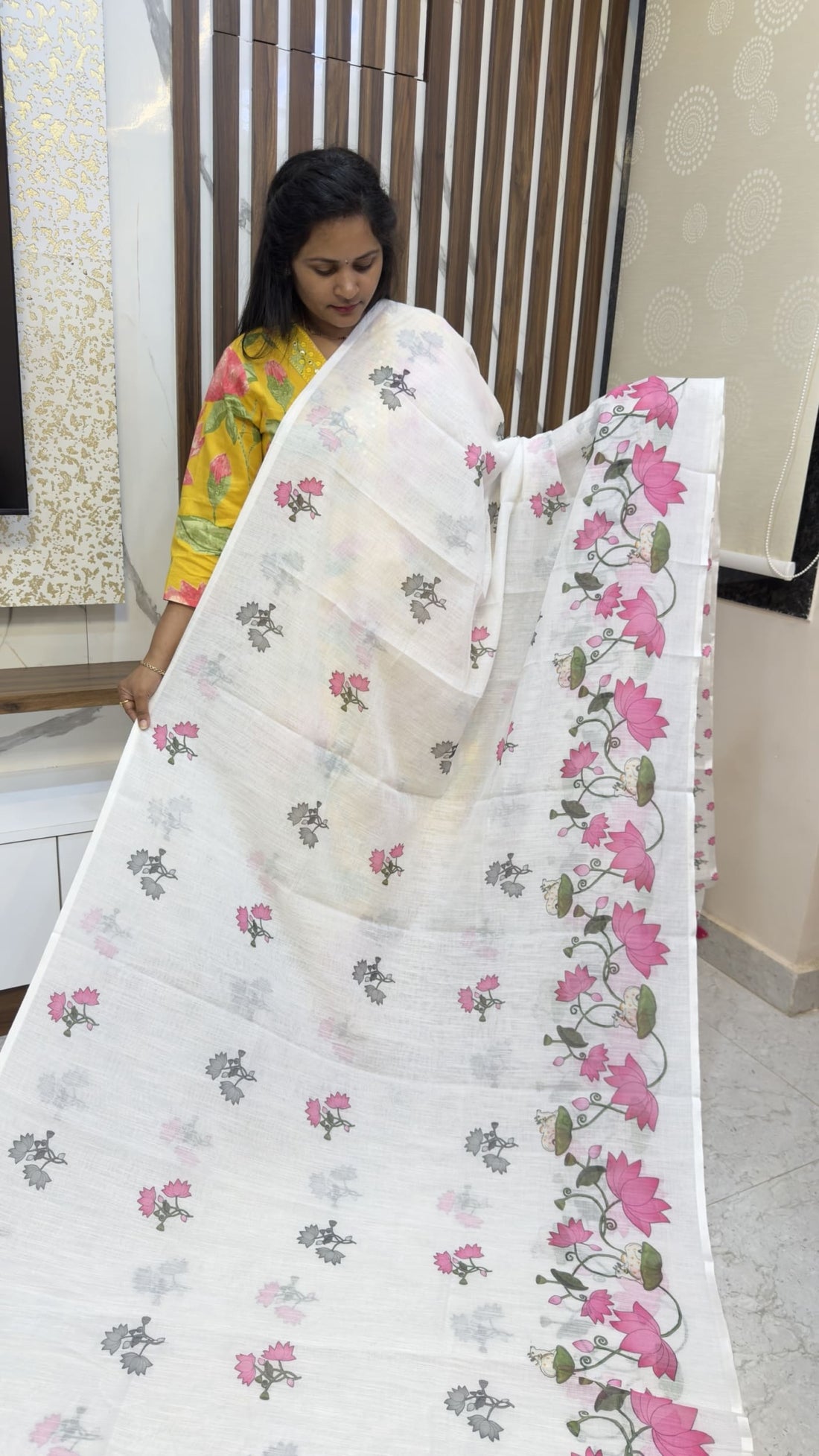 Pichwai Design Cotton Sarees