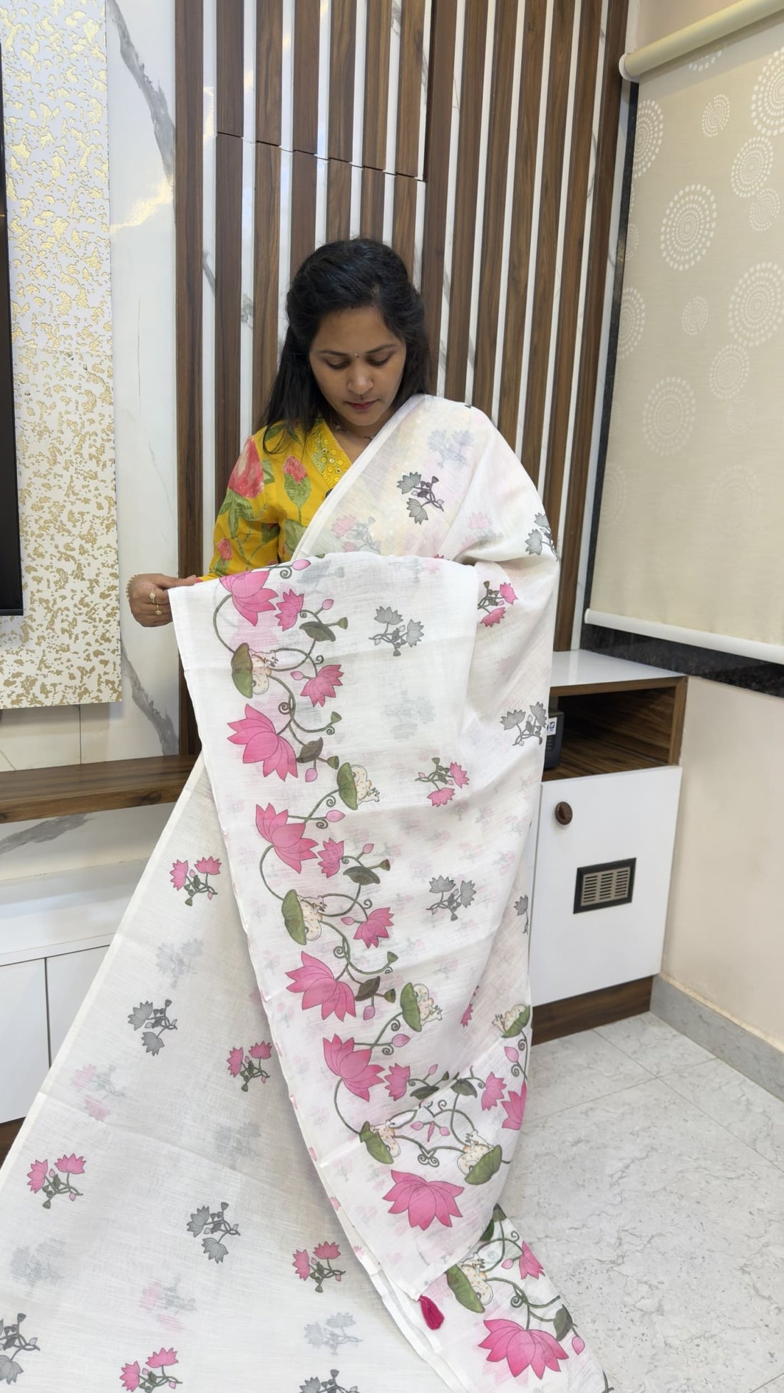 Pichwai Design Cotton Sarees