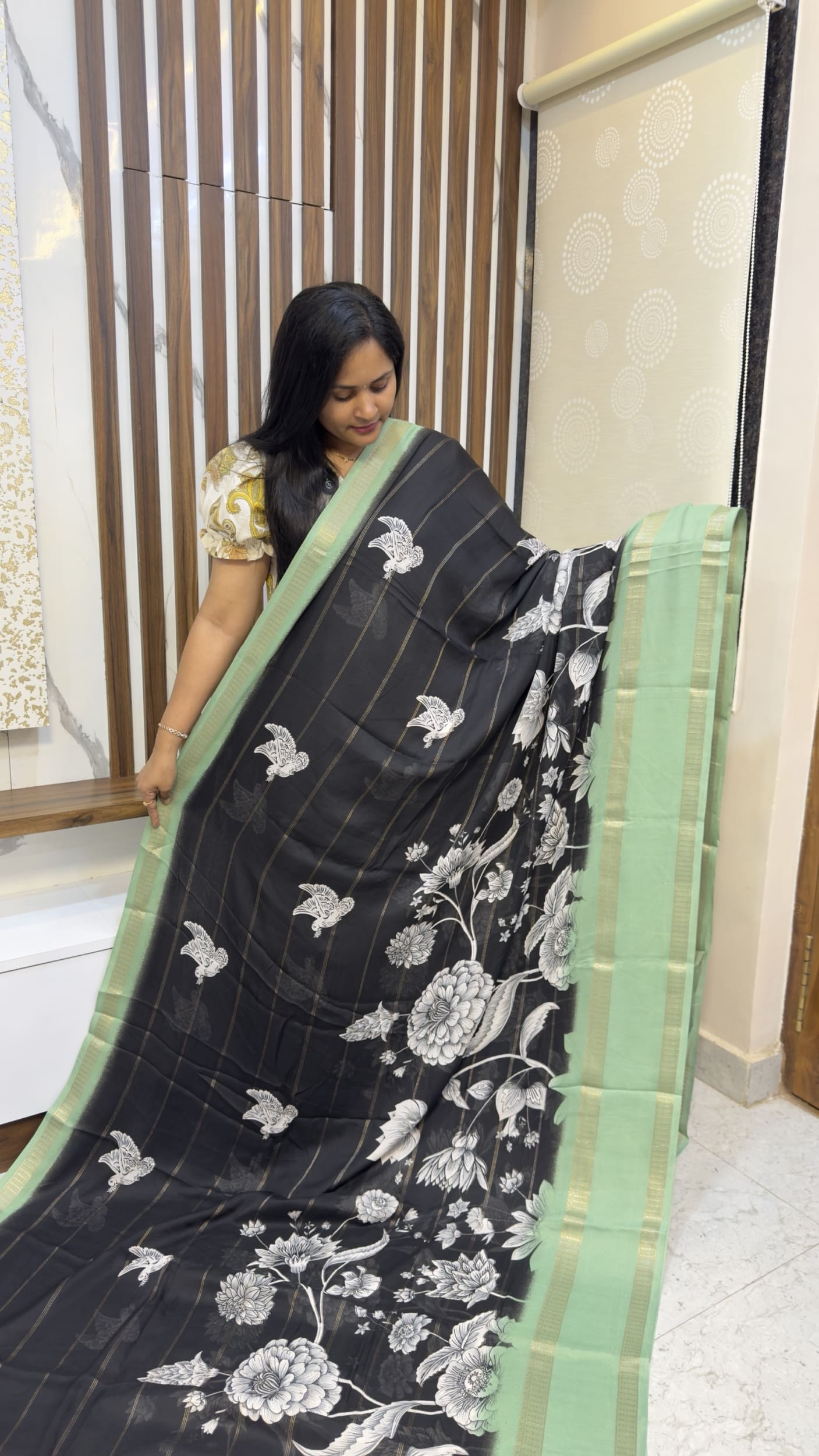 Black sarees with Contarst blouses