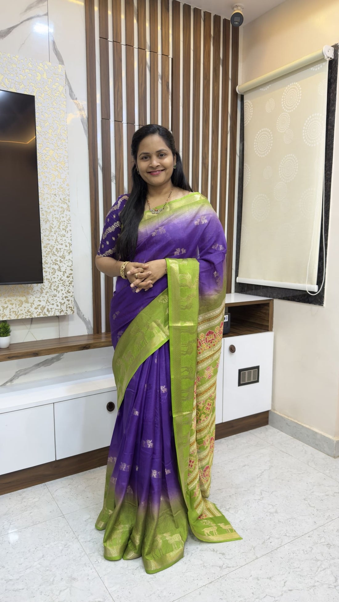 Jute Silk Deer Design Saree