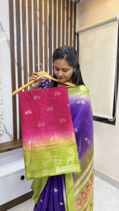 Jute Silk Deer Design Saree