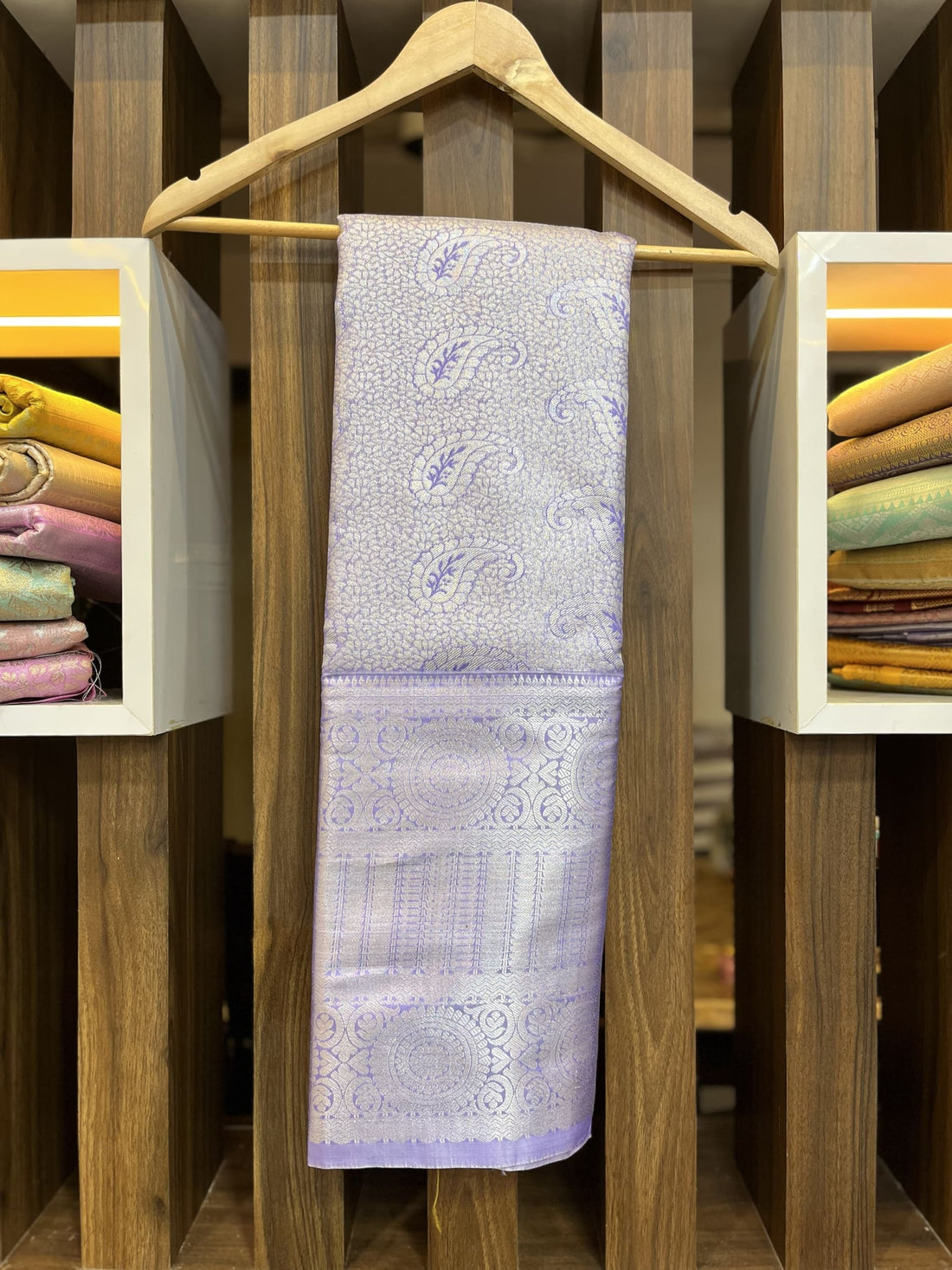 Lavender Pattu saree